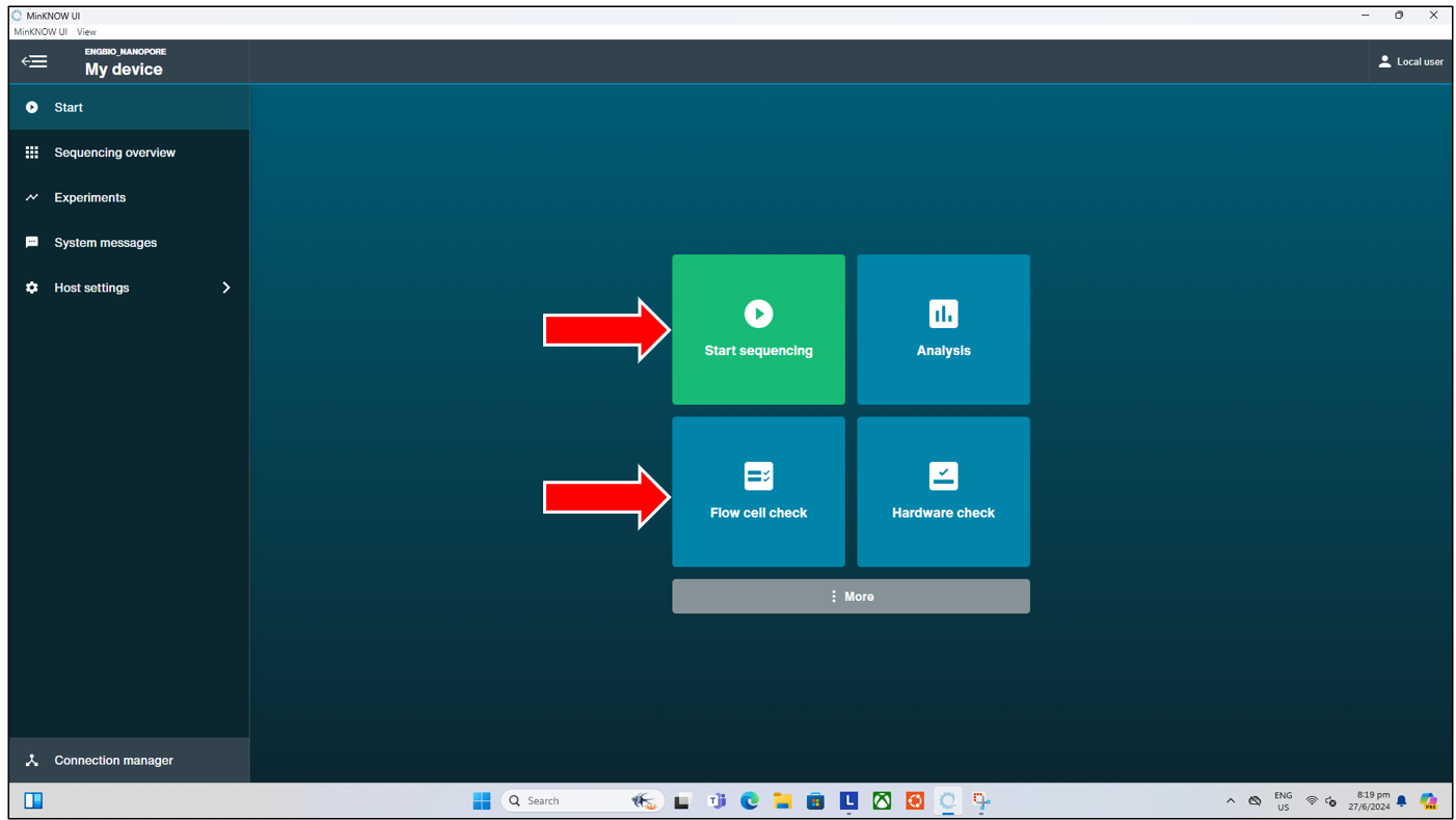 MinKNOW UI Functions